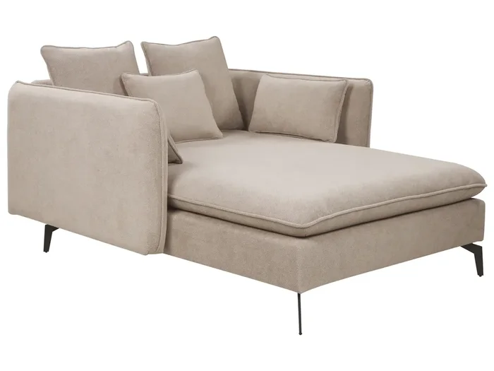 Chaise longue CHARMES Tela Gris pardo