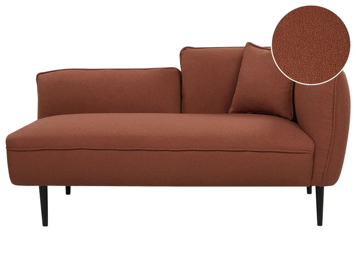 Chaise longue derecho CHEVANNES Bouclé Rojo oscuro