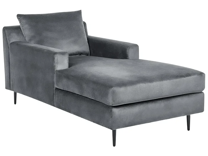 Chaise longue GUERET Terciopelo Gris