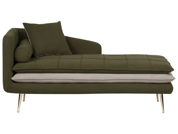 Chaise longue izquierdo GONESSE Tela Verde