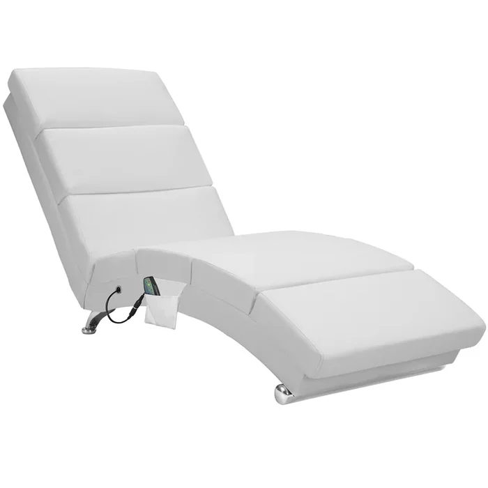 Chaise longue Londres blanco función masaje y calefacción