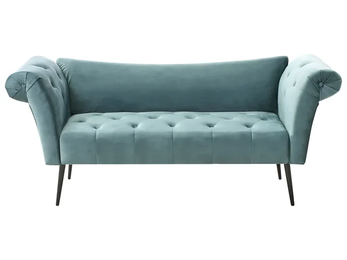 Chaise longue NANTILLY Terciopelo Verde azulado
