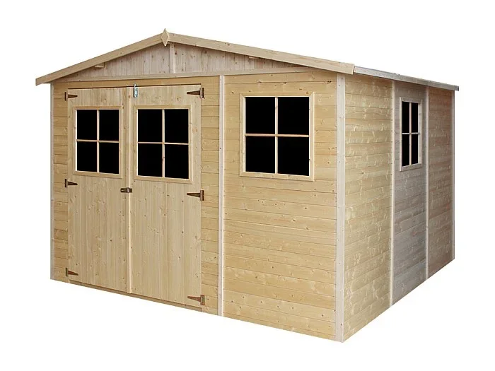 Cobertizo de madera CON SUELO TRATADO- A226x324x316cm/9m2 – TIMBELA M335+M335G