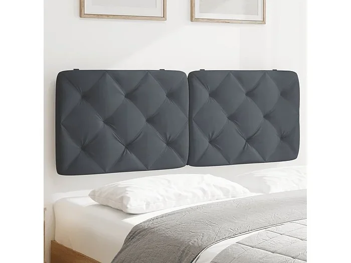 Cojín cabecero gris oscuro terciopelo 120 cm