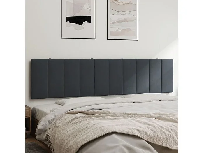 Cojín cabecero gris oscuro terciopelo 200 cm