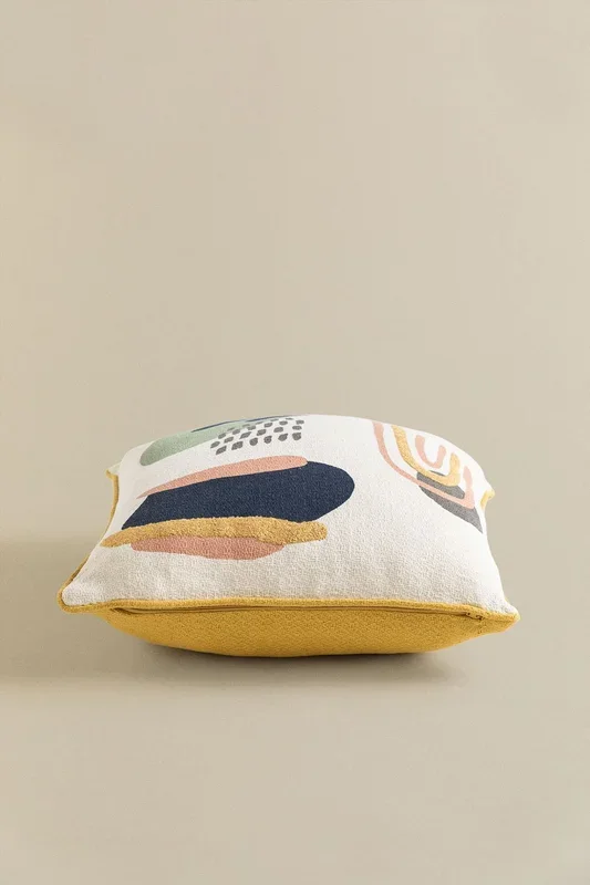 Cojín Cuadrado en Algodón (45×45 cm) Galvin Multicolor Classic – SKLUM