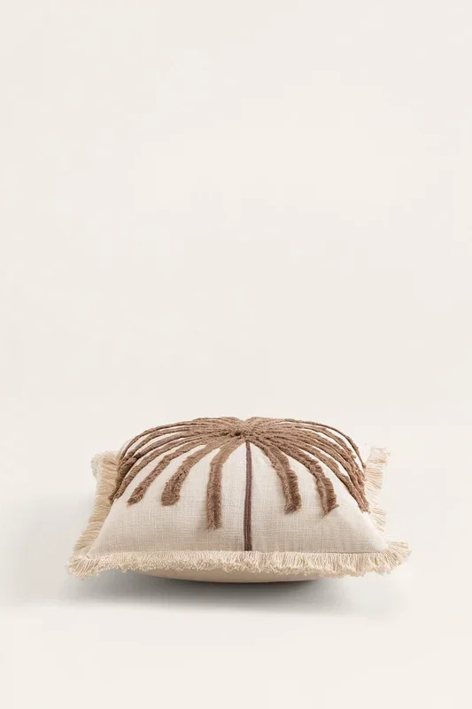 Cojín Cuadrado en Algodón (45×45 cm) Korumba Beige Lino – SKLUM