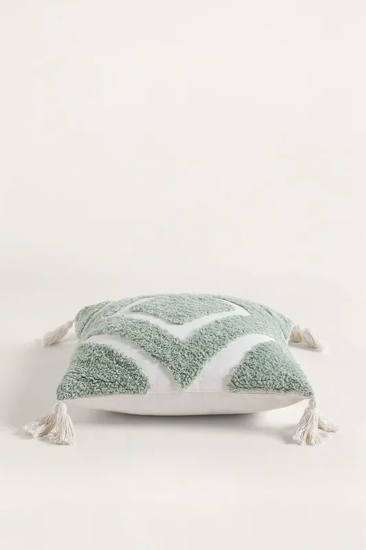 Cojín Cuadrado en Algodón (45×45 cm) Sowyer Mousse Celadón – SKLUM