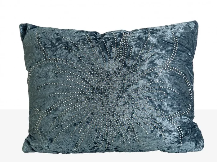 Cojin Terciopelo Azul Noche C/plateado 350 Grms
