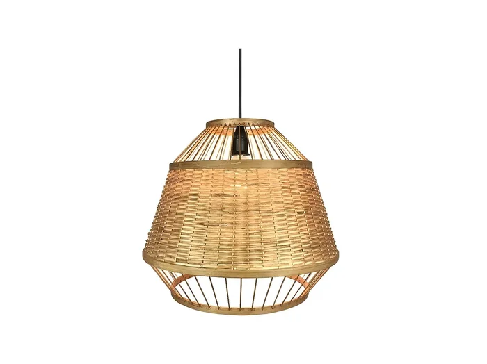 Colgante De Bambu Modelo Croton1xe27 Acabado Marron Regx41d