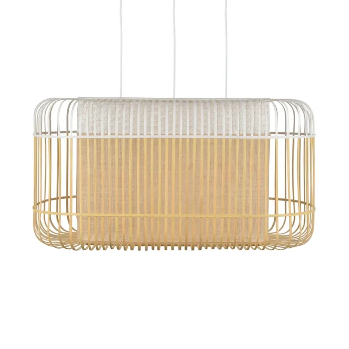 Colgante Forestier Bamboo oval XL blanco/natural