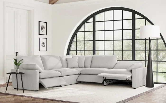 Collins Gray 5-Piece Modular Power Reclining Sectional Sofa