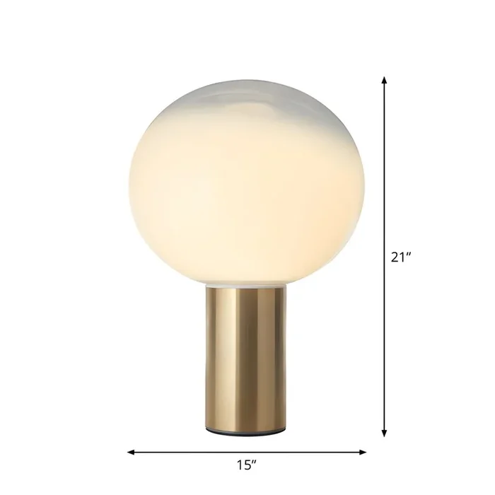 Color Dorado Lámpara de Mesa Metálica 1 Luz Iluminación de Sobremesa Posmoderna de Globo para Cabecera – 110 A 120 V Dorado 38,1 cm