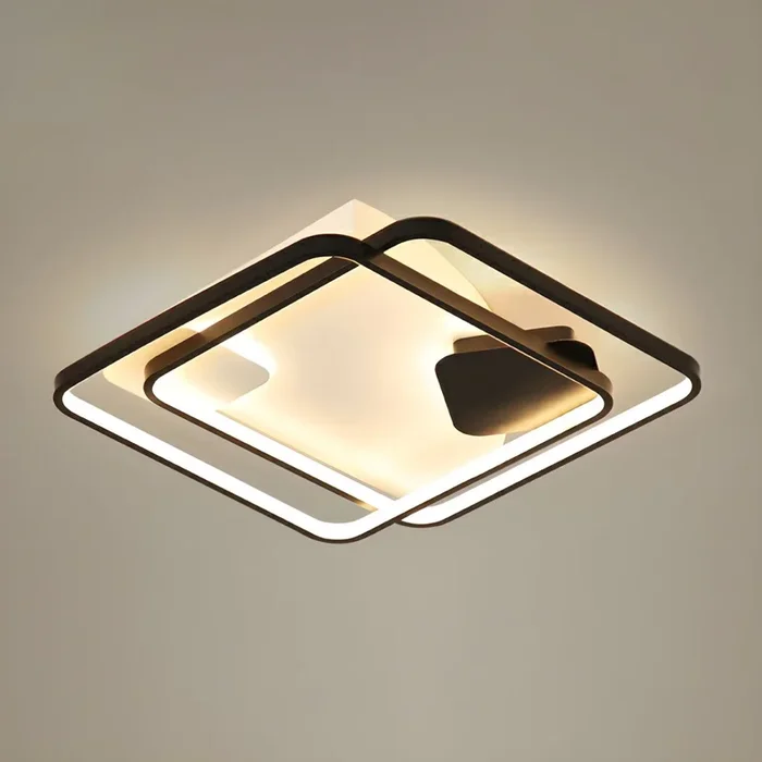 Color Negro Lámpara de Techo Empotrada de Acrílico Plafón Empalme LED Modernista para Salón – 220 A 240 V Negro 54,61 cm Tercer Gear