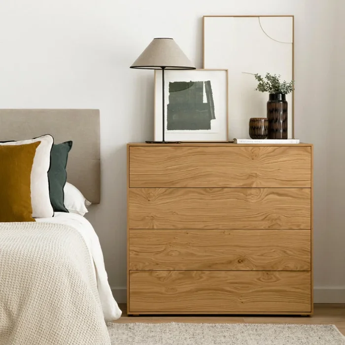 Cómoda 4 cajones roble personalizable Lure Natural – Kenay Home