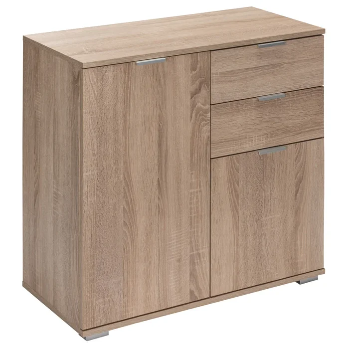 Cómoda Alba color roble 71x74x35cm 2 puertas 2 cajones