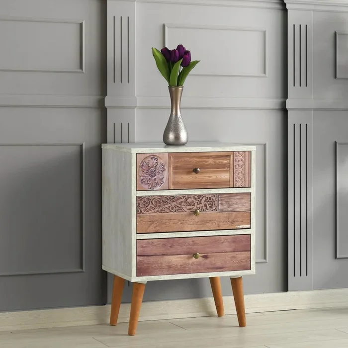 Cómoda LIZA 68×50 blanco/marrón