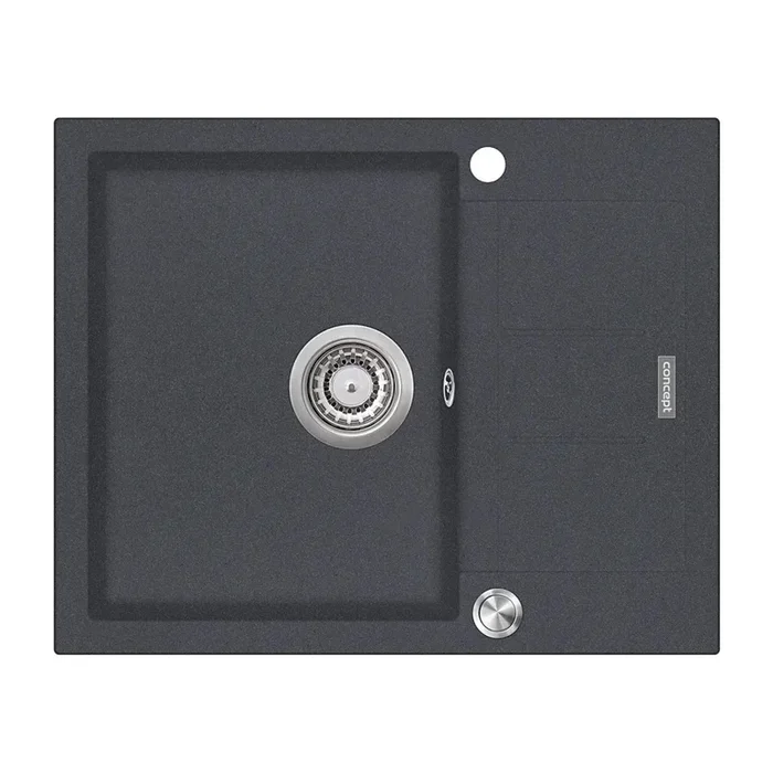 Concept DG05C45DG – Fregadero de cocina CUBIS 50 x 62 cm granito/gris oscuro