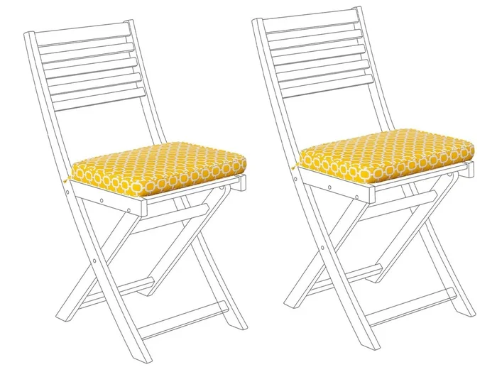 Conjunto de 2 cojines para silla de jardín FIJI 29 x 38 cm Amarillo