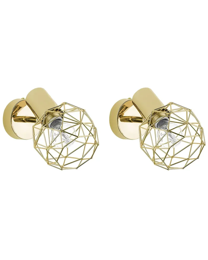 Conjunto de 2 lámparas de foco CHENAB ajustable Metal Dorado