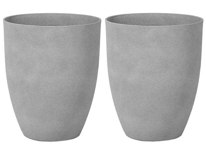 Conjunto de 2 macetas CROTON 43 cm Gris