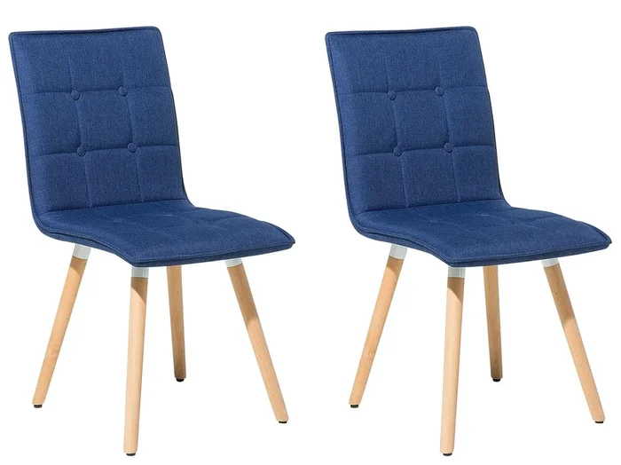Conjunto de 2 sillas de comedor BROOKLYN Azul marino
