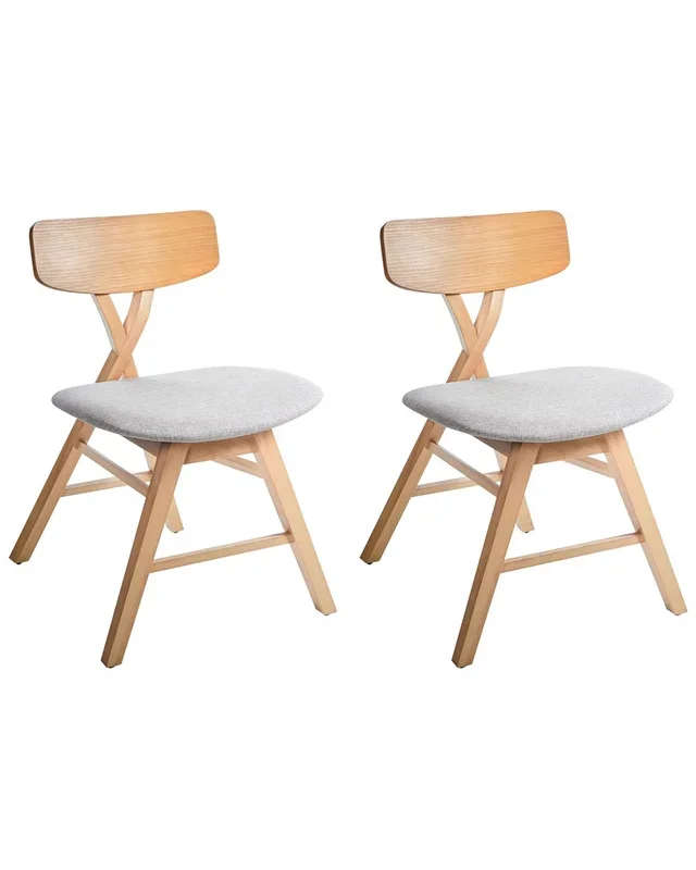 Conjunto de 2 sillas de comedor LELAND Madera Marrón claro