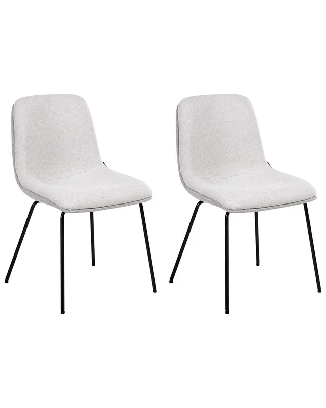 Conjunto de 2 sillas de comedor LORIDA Tela Gris claro