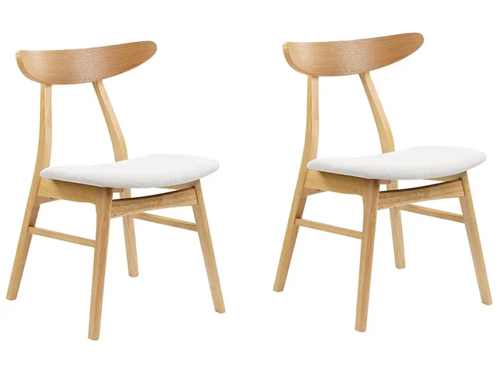 Conjunto de 2 sillas de comedor LYNN Madera Gris claro