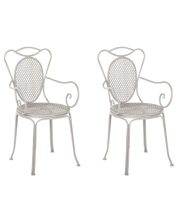 Conjunto de 2 sillas de jardín CILENTO Metal Gris