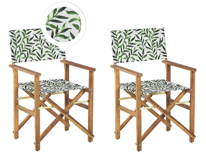 Conjunto de 2 sillas de jardín CINE Madera de acacia Blanco