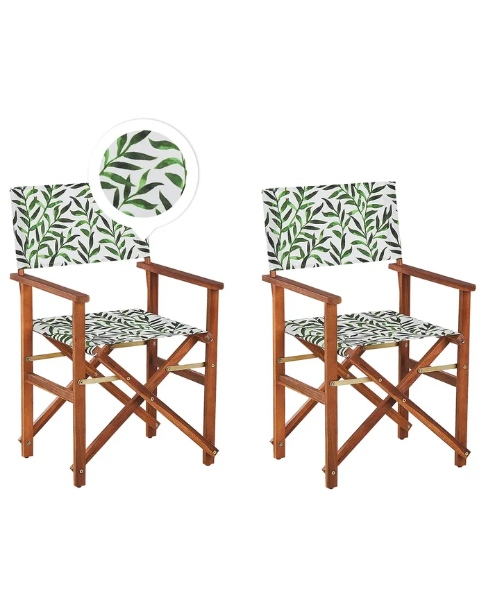 Conjunto de 2 sillas de jardín CINE Madera de acacia Marrón oscuro