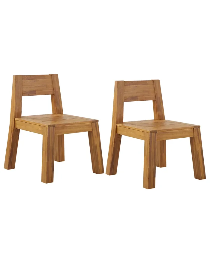 Conjunto de 2 sillas de jardín LIVORNO Madera de acacia Marrón