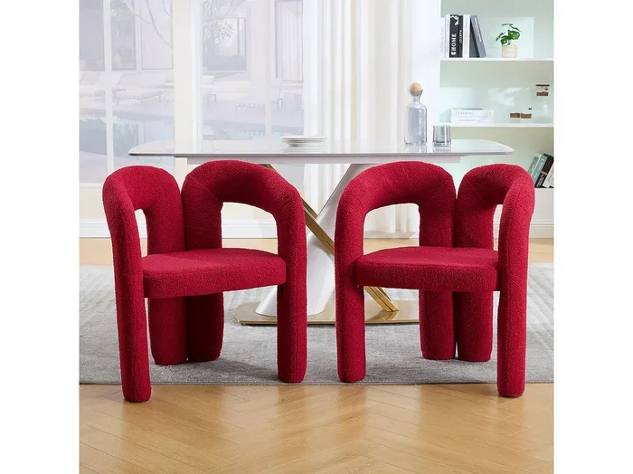 Conjunto de 2 sillones rojos – Sillón recto con respaldo – peluche osito