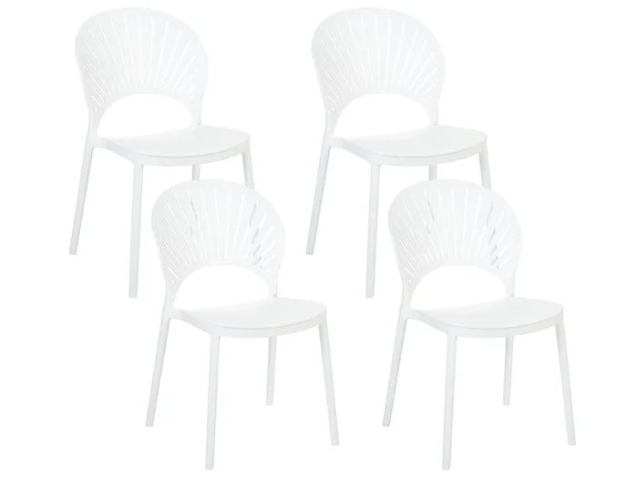 Conjunto de 4 sillas de jardín OSTIA Blanco