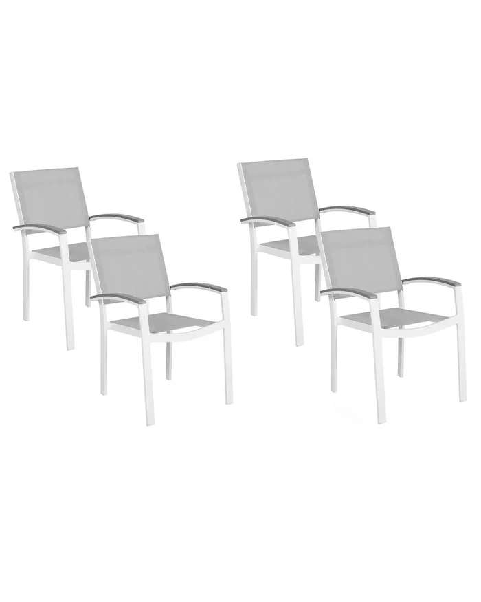 Conjunto de 4 sillas de jardín PERETA Metal Gris