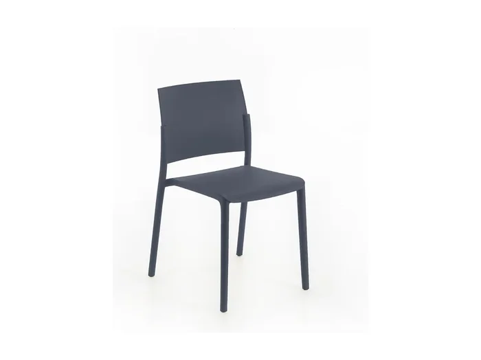 Conjunto de 4 sillas de salón apilables gris oscuro «Sabrina» en polipropileno moderno 52,5×55 cm 81h