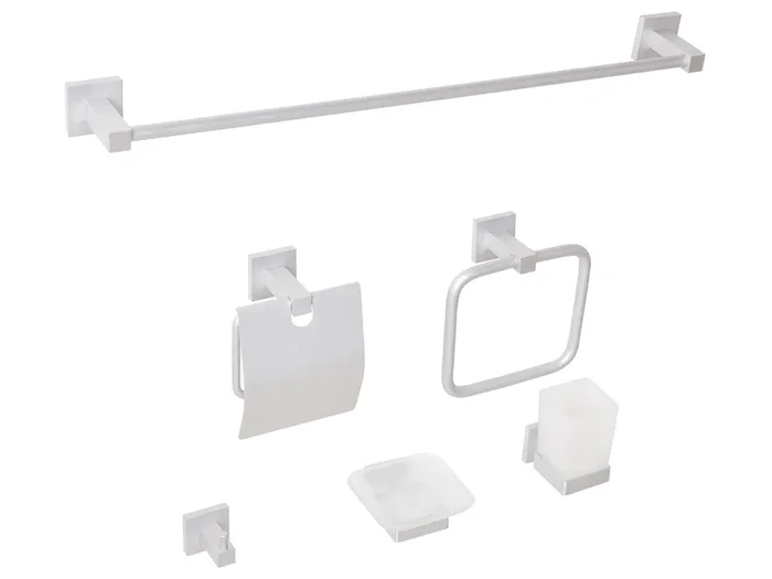 Conjunto de 6 accesorios de pared para baño UVITA Plateado