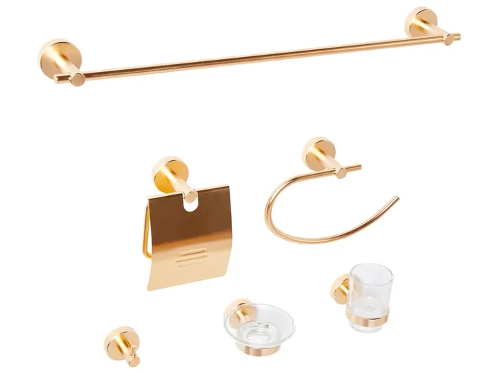 Conjunto de 6 accesorios de pared para baño ZARUMA Dorado