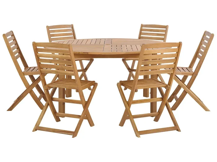 Conjunto de comedor exterior 6 plazas TOLVE Madera de acacia Marrón
