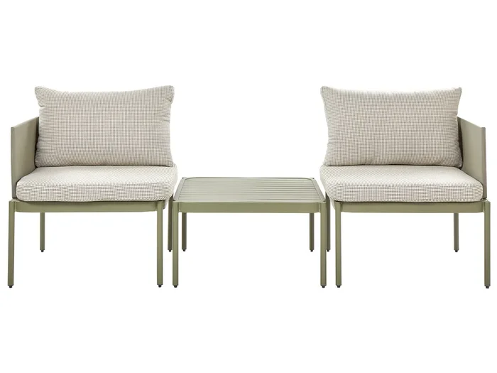 Conjunto de jardín con mesa 2 plazas TERRACINA Metal Verde oliva