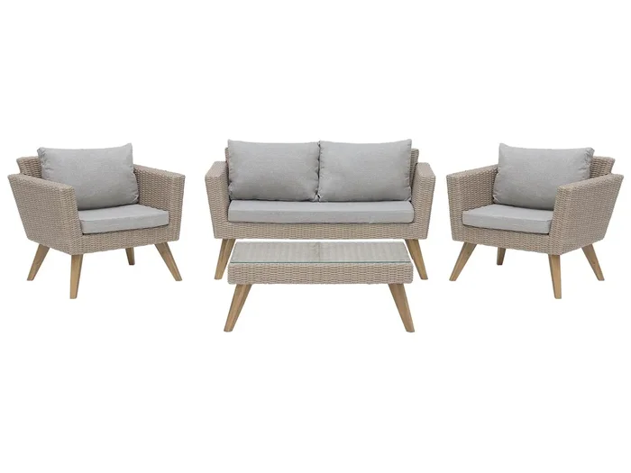 Conjunto de jardín con mesa 4 plazas VITTORIA Gris