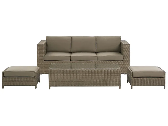 Conjunto de jardín con mesa 5 plazas BELLUNO Marrón