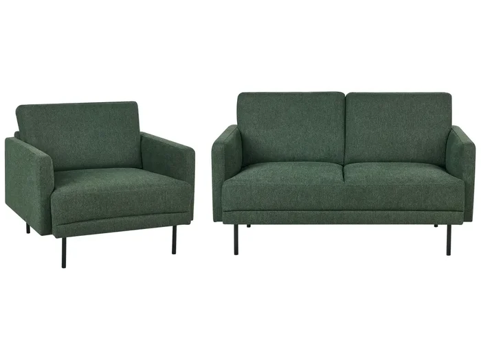 Conjunto de sala de estar 2 plazas BREDA Tela Verde oscuro
