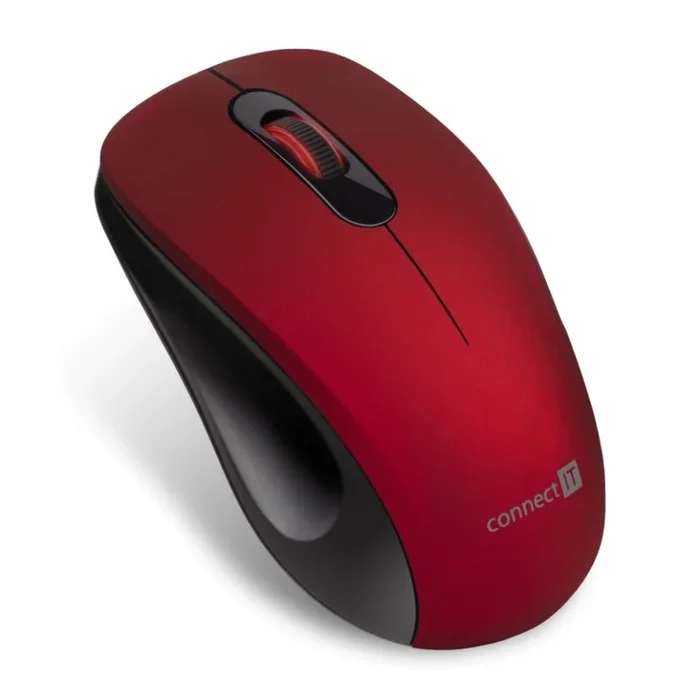 CONNECT IT CMO-2230-RD – Ratón inalámbrico silencioso MUTE 1200 DPI 1xAA negro/rojo