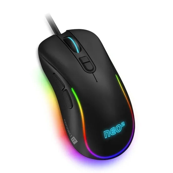 CONNECT IT CMO-3589-BK – LED RGB Ratón gaming con cable 200-7200 DPI negro