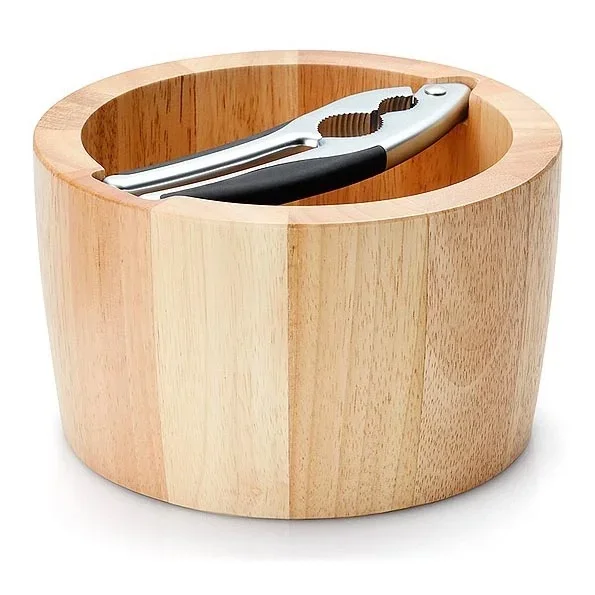 Continenta C3091 – Cuenco para nueces con cascanueces 19×11,5 cm árbol de caucho