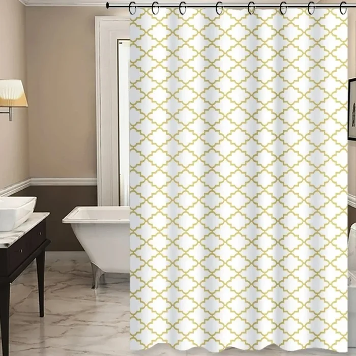 Cortina de ducha TORO EASY 178×199 cm blanco/amarillo