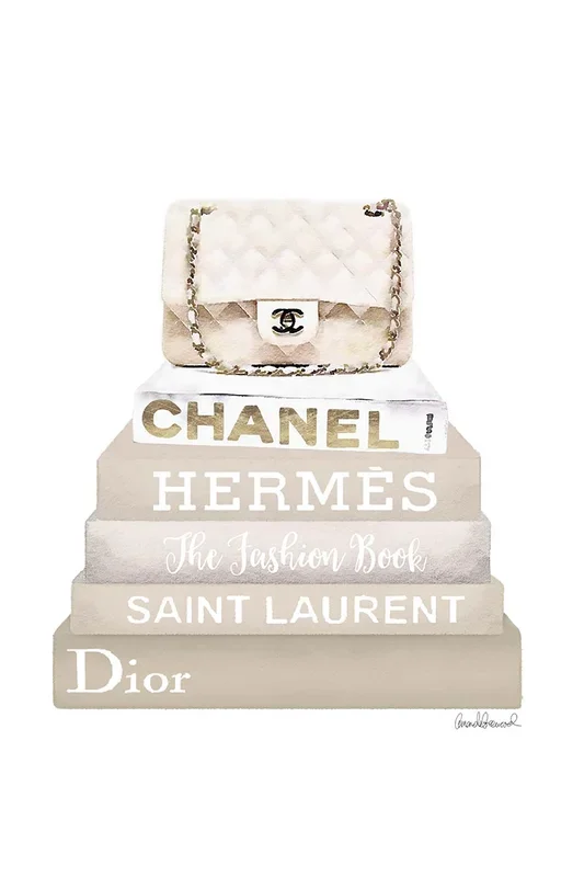 CREAM CHANEL & BOOKS 45×30 – Drimdeco