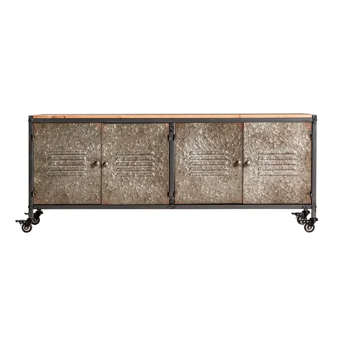 Crieff Mueble Tv, de Hierro, en color Gris, de 135x35x55cm – Lastdeco